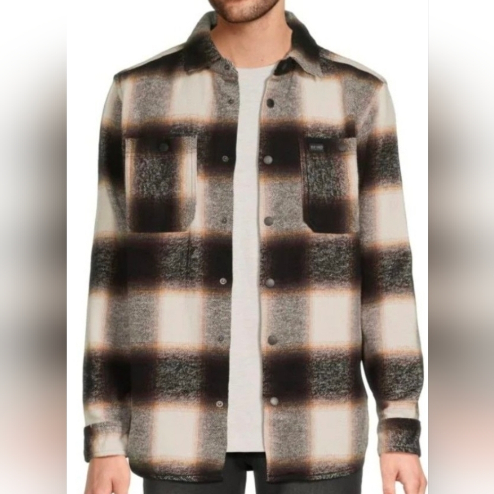 Buffalo David Bitton Saffar Plaid Snap Button Shirt Jacket  NWT.  Size L.